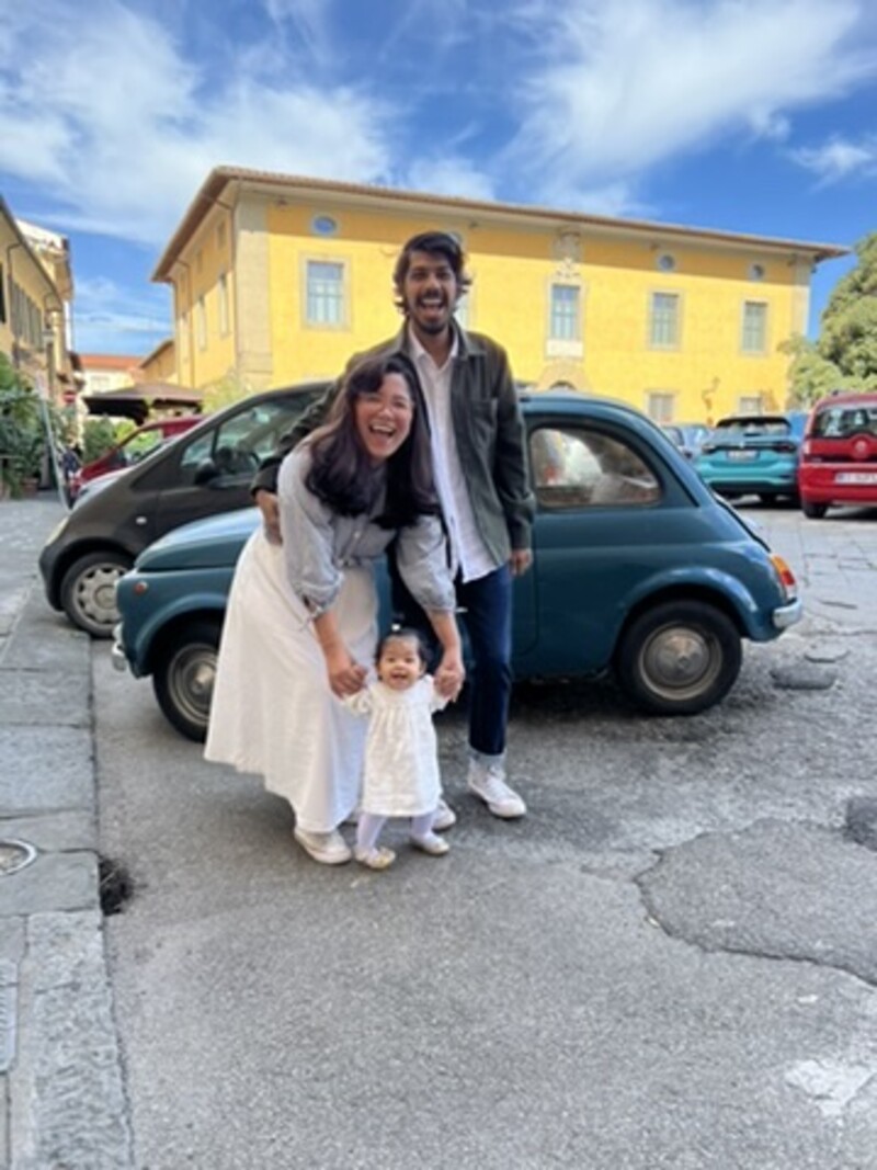 Tareque with his family in Italy